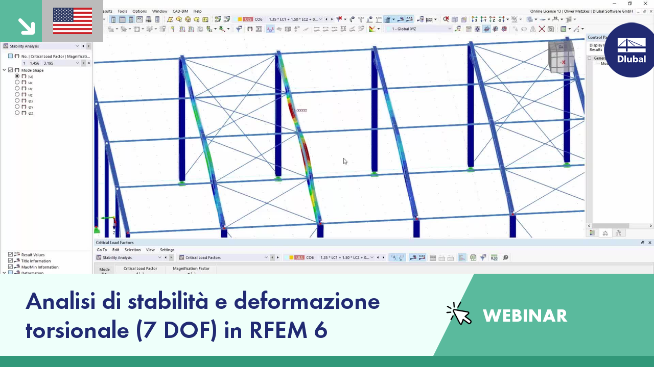 Analisi di stabilità e Torsione di ingobbamento (7 DOF) in RFEM 6