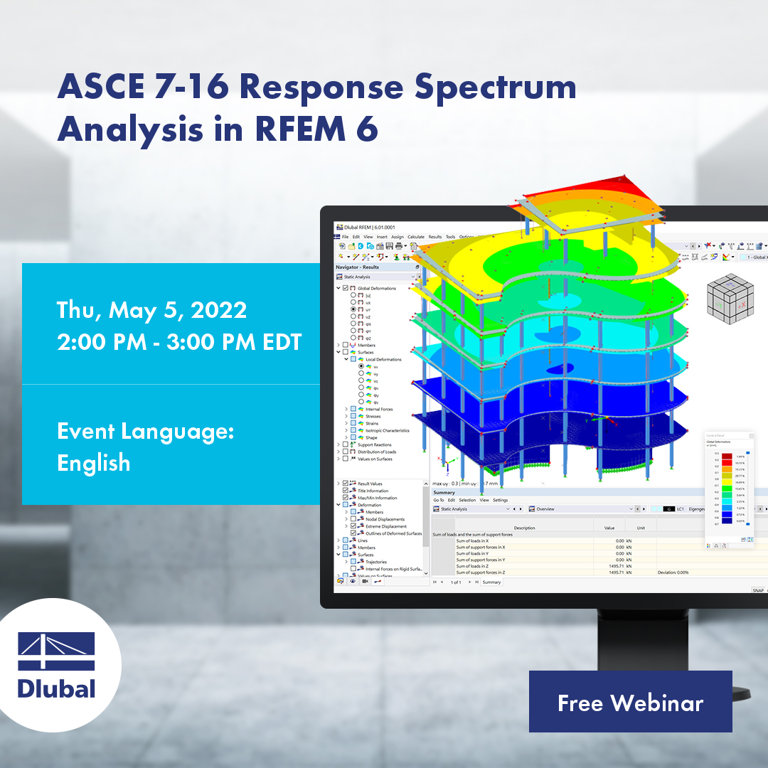 Analisi dello spettro di risposta ASCE 7-16 in RFEM 6