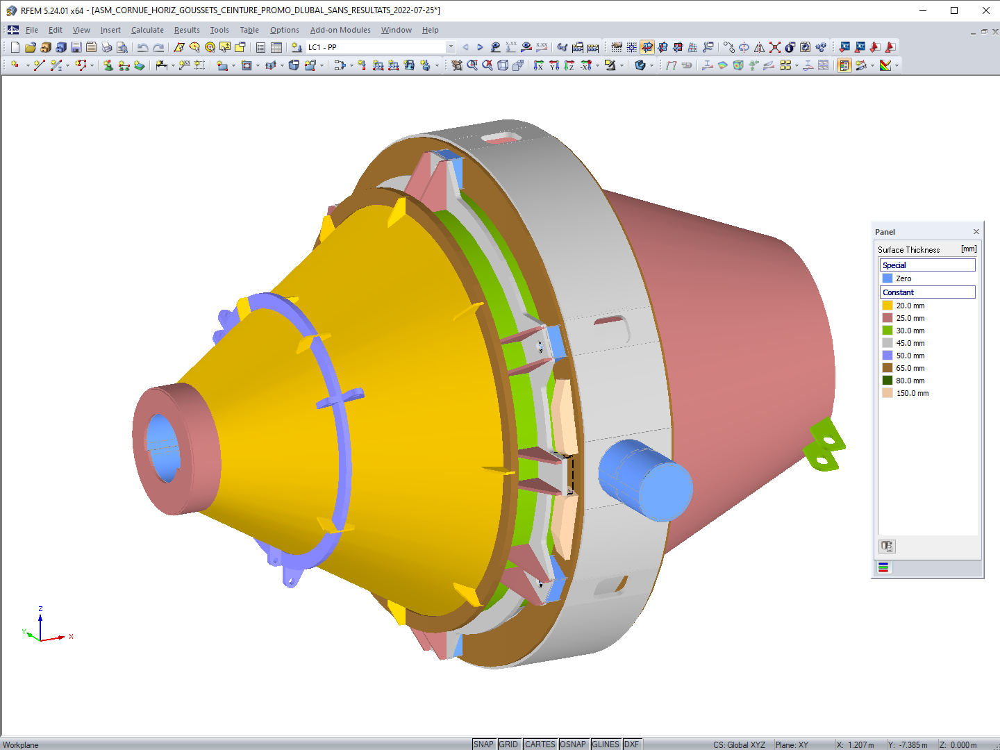 Modello 3D del convertitore in RFEM (© ATI COM)