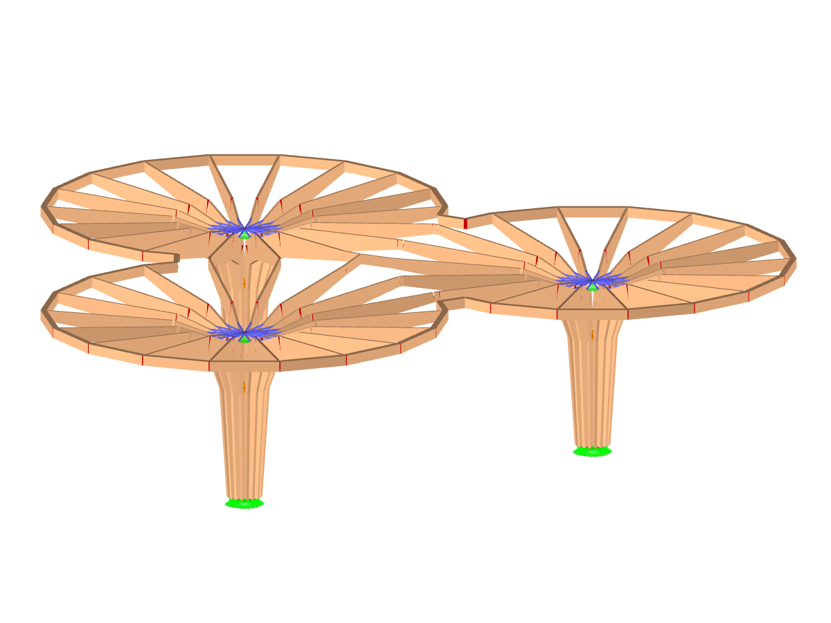 Modello 3D del padiglione in RSTAB (© Blumer-Lehmann AG)