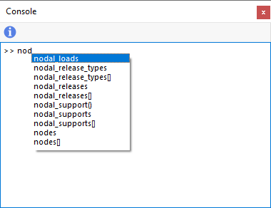 Comandi di completamento automatico nella console