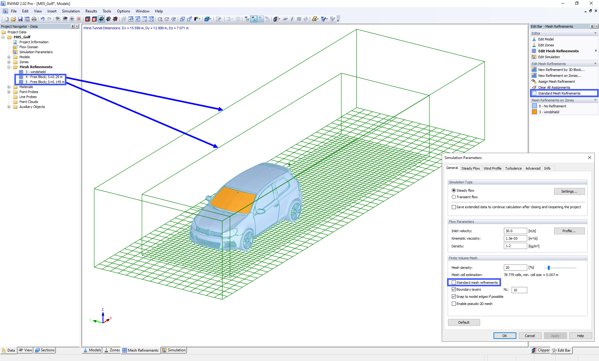 Infittimenti delle mesh standard