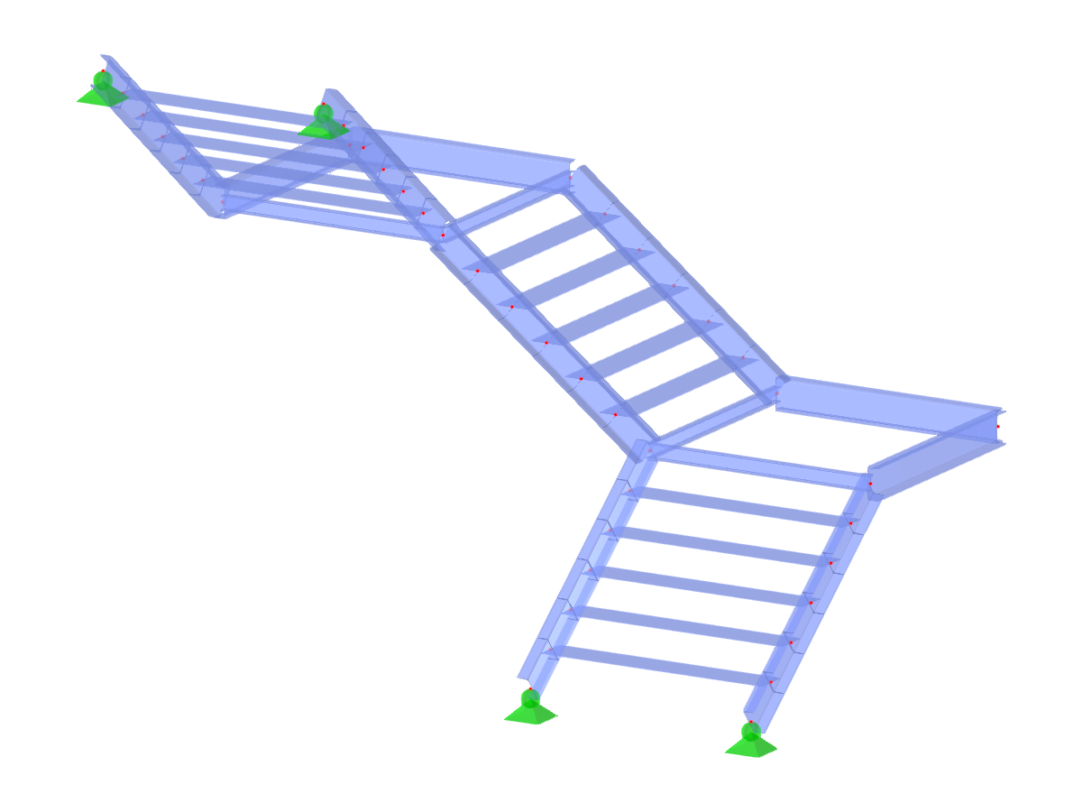 ID modello 3081 | STS005-b | Scale | Tre rampe | Doppio a L (a U) | Su- sinistra