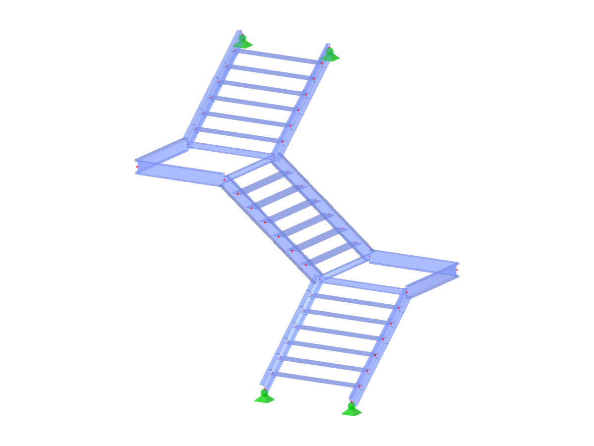 ID modello 3082 | STS006-b | Scale | Tre Rampe | A Forma di Z | Su-Sinistra, Su-Destra