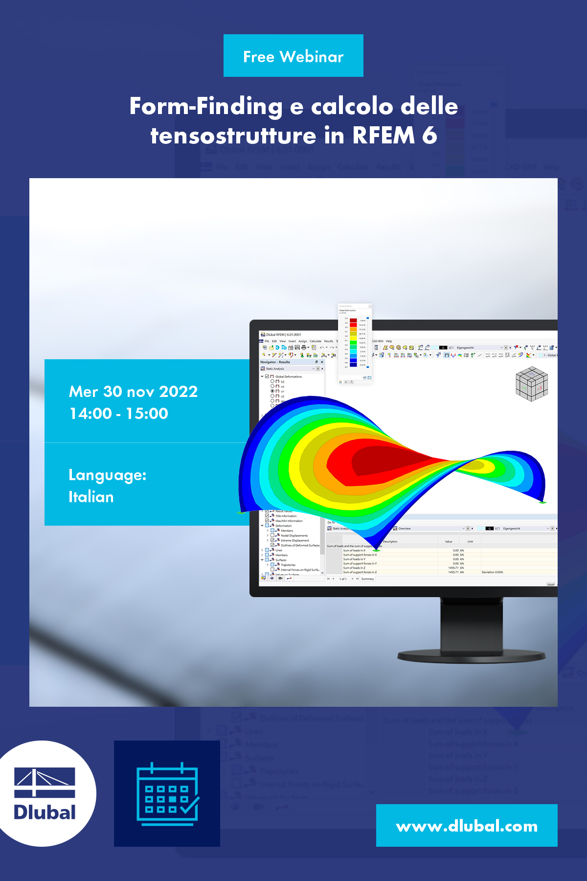 Form-Finding e calcolo delle tensostrutture in RFEM 6