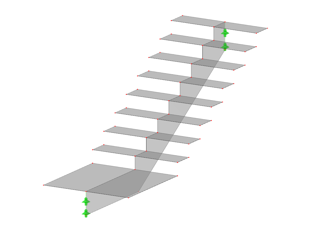 Modello 003898 | STC031 | Scala a una rampa con pianerottolo inferiore