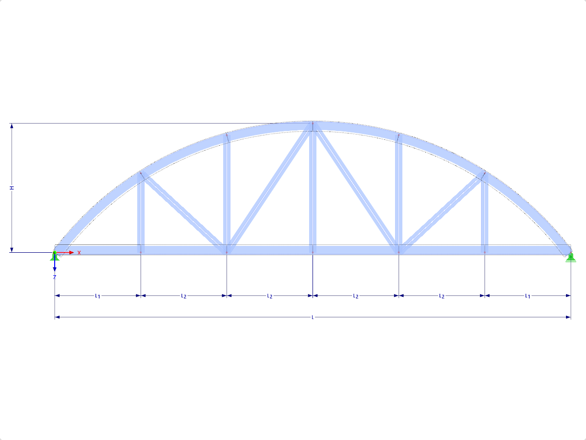 Modello 001637 | FT701c-crv-b | Truss della corda dell'arco con i parametri