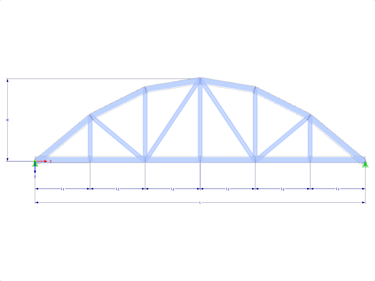 Modello 001638 | FT701p-plg-b | Truss della corda dell'arco con i parametri