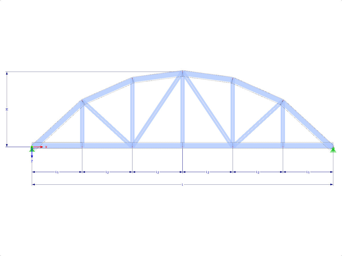 Modello 001639 | FT701c-plg-b | Truss della corda dell'arco con i parametri