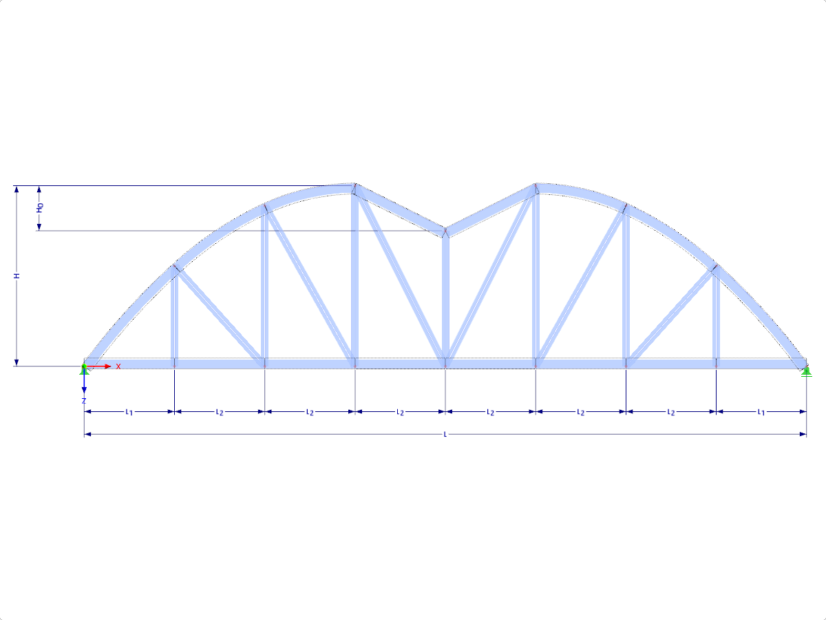 Modello 001960 | FT751p-crv-b | Truss della corda dell'arco con i parametri