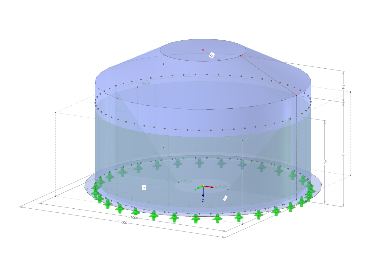 Modello 002769 | SIC008 | Silo | Pianta circolare, copertura tronco-conica con parametri