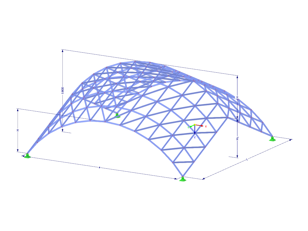 Modello 003592 | TSC002 | Sistema di travi reticolari per piani a curva singola con parametri