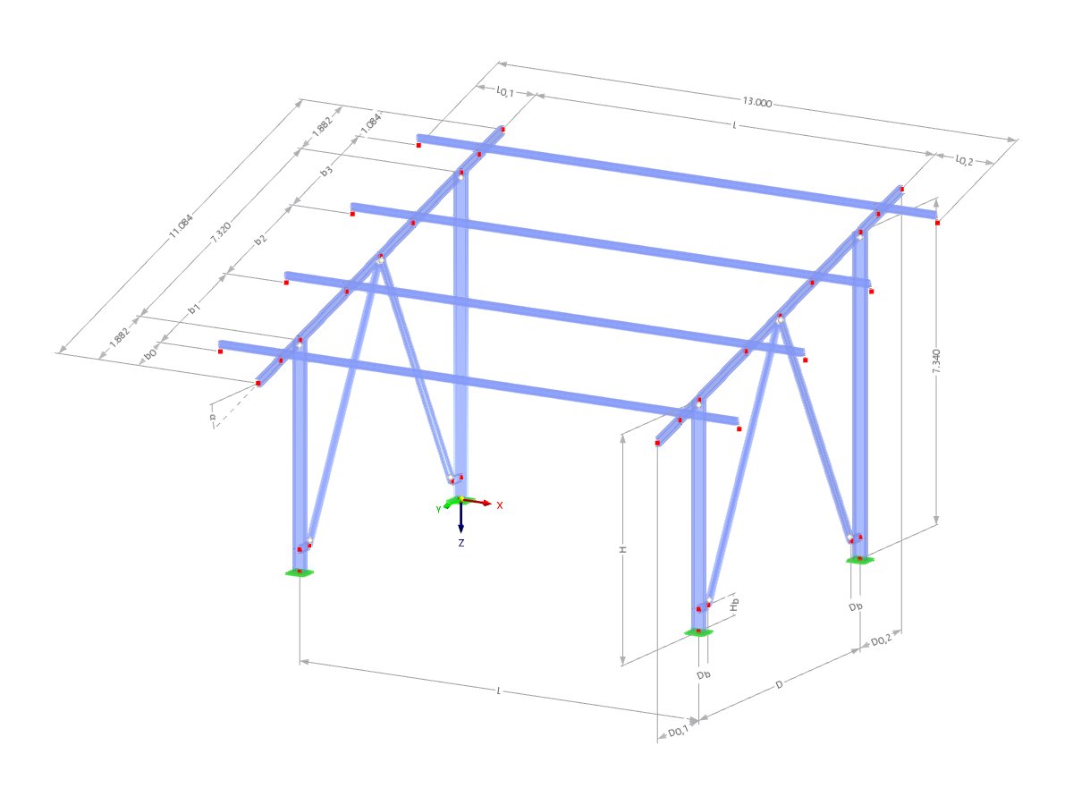 Modello 003600 | PVS003 | Sistemi di scaffalature per pannelli solari | Staffa di fissaggio a doppio montante con parametri