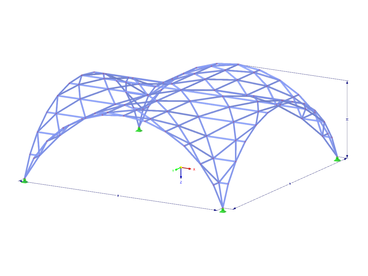 Modello 003603 | TSC004 | Sistema di travi reticolari per piani a curva singola con parametri