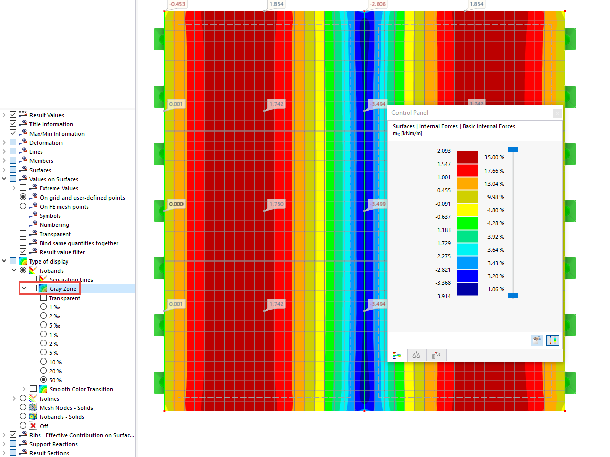 FAQ 005354 | Voglio nascondere i risultati della mia superficie per un certo intervallo vicino al valore zero. Come posso risolverlo comodamente in RFEM 6?