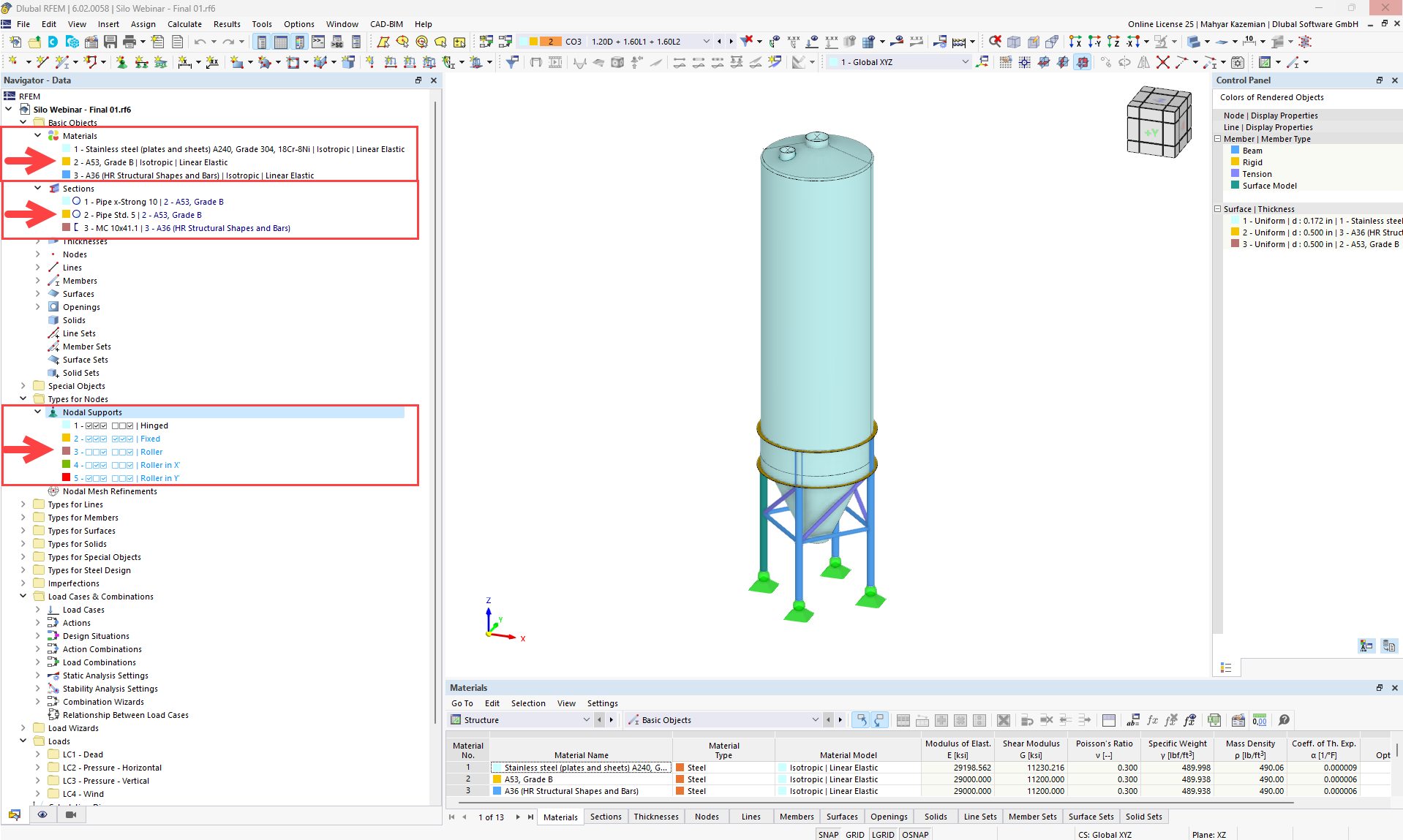 Immagine 1: Modello RFEM di silo