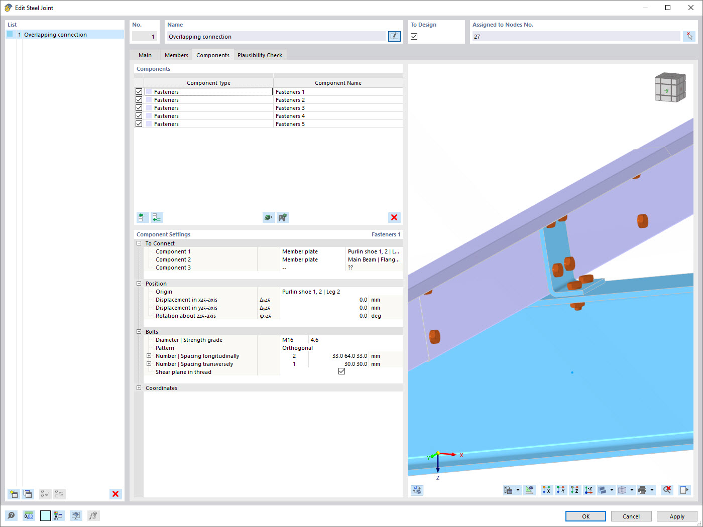 Voce nell'add-on Steel Connections