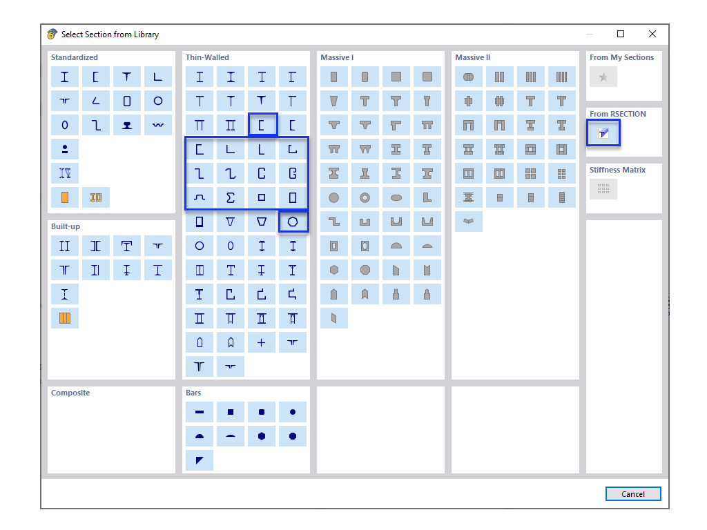 KB 001841 | Progettazione di acciaio AISI piegato a freddo utilizzando la sezione personalizzata in RFEM 6