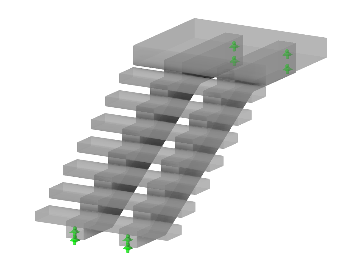 Modello 003936 | STC036 | Scala con trave a doppia colonna e pianerottolo superiore