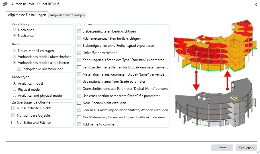 Importa da RFEM - Impostazioni generali