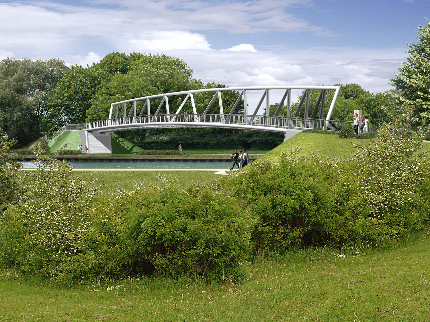 Ponte processionale sul canale Dortmund-Ems a Münster (Visualizzazione) | © Keipke Architekten BDA