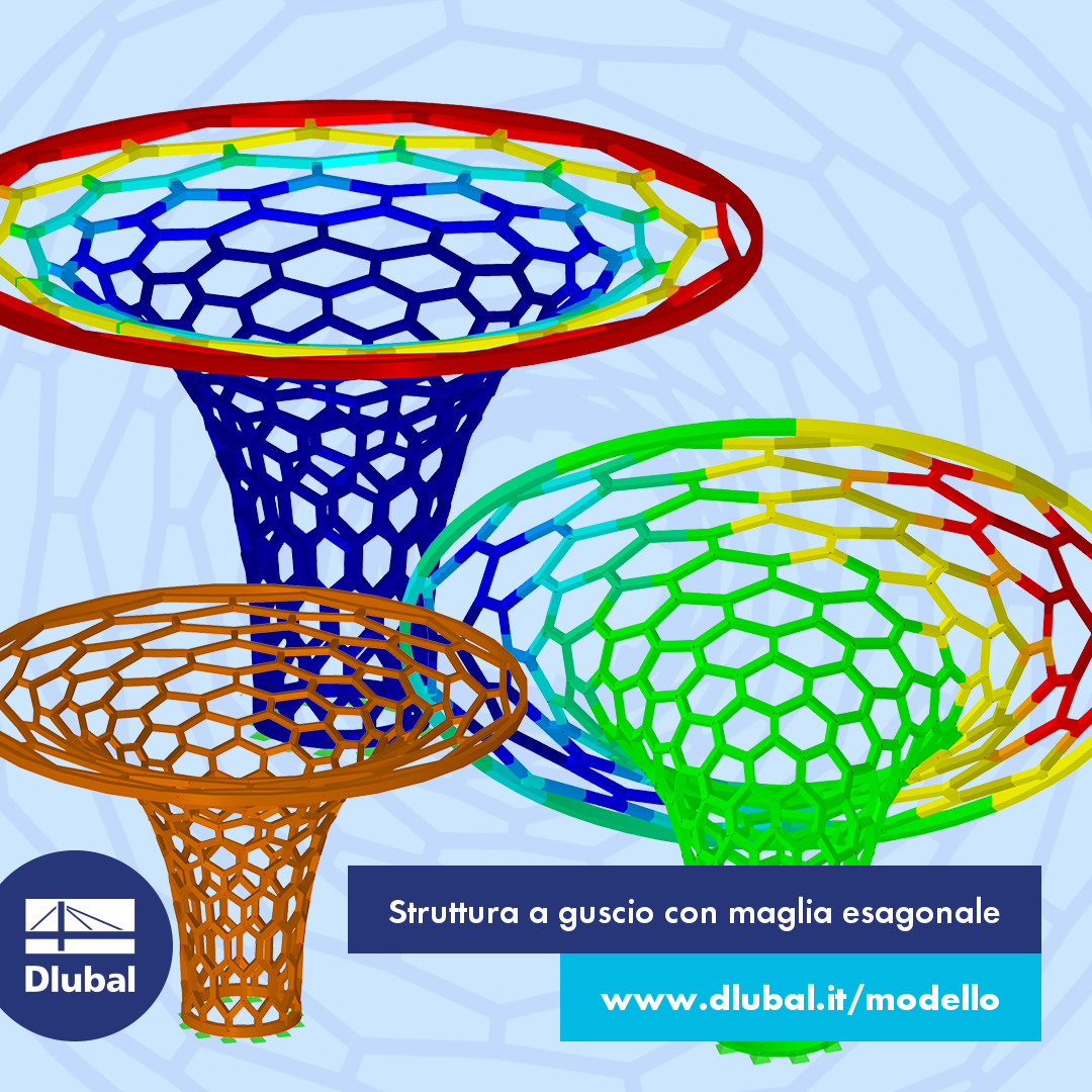 Struttura Gridshell con griglia esagonale