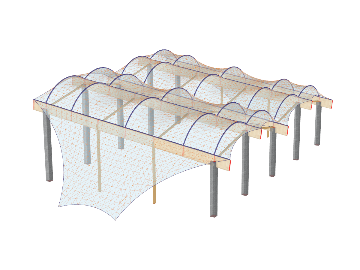 Capannone con copertura a membrane