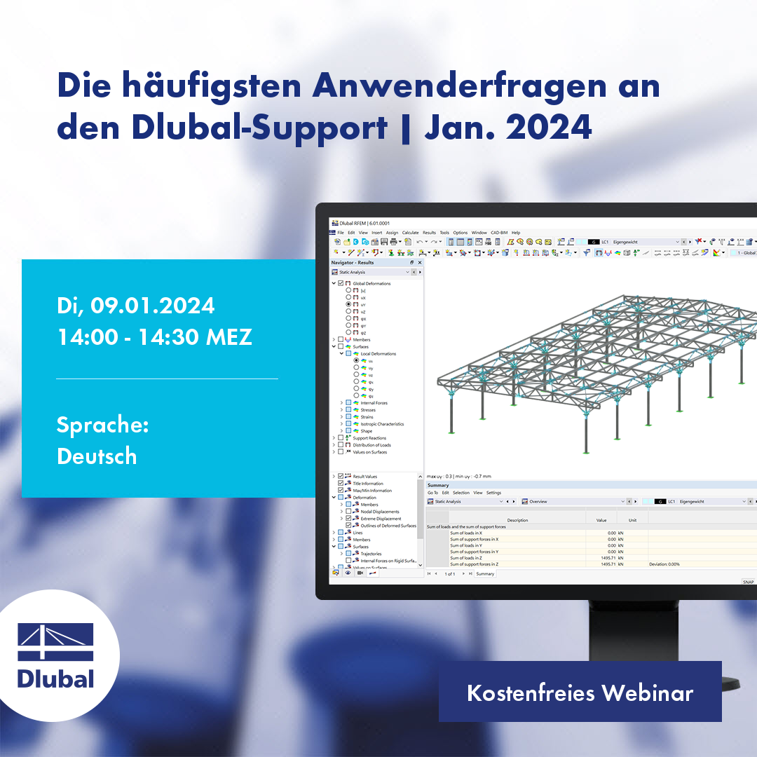 Domande frequenti e risposte del supporto tecnico di Dlubal Software | Gennaio 2024