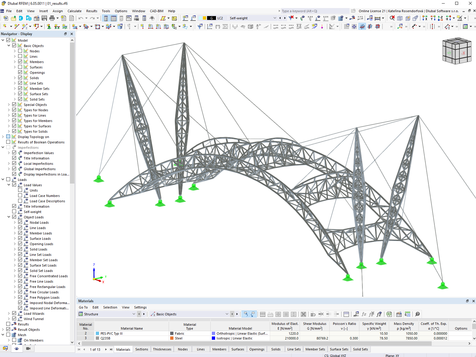 Modello RFEM della stazione di pedaggio DaWang