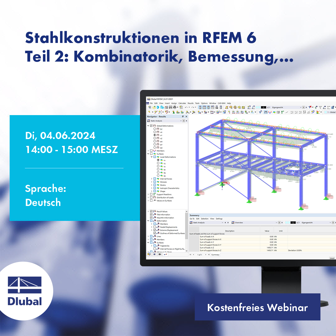 Strutture in acciaio in RFEM 6\n Parte 2: Combinatoria, verifica, documentazione