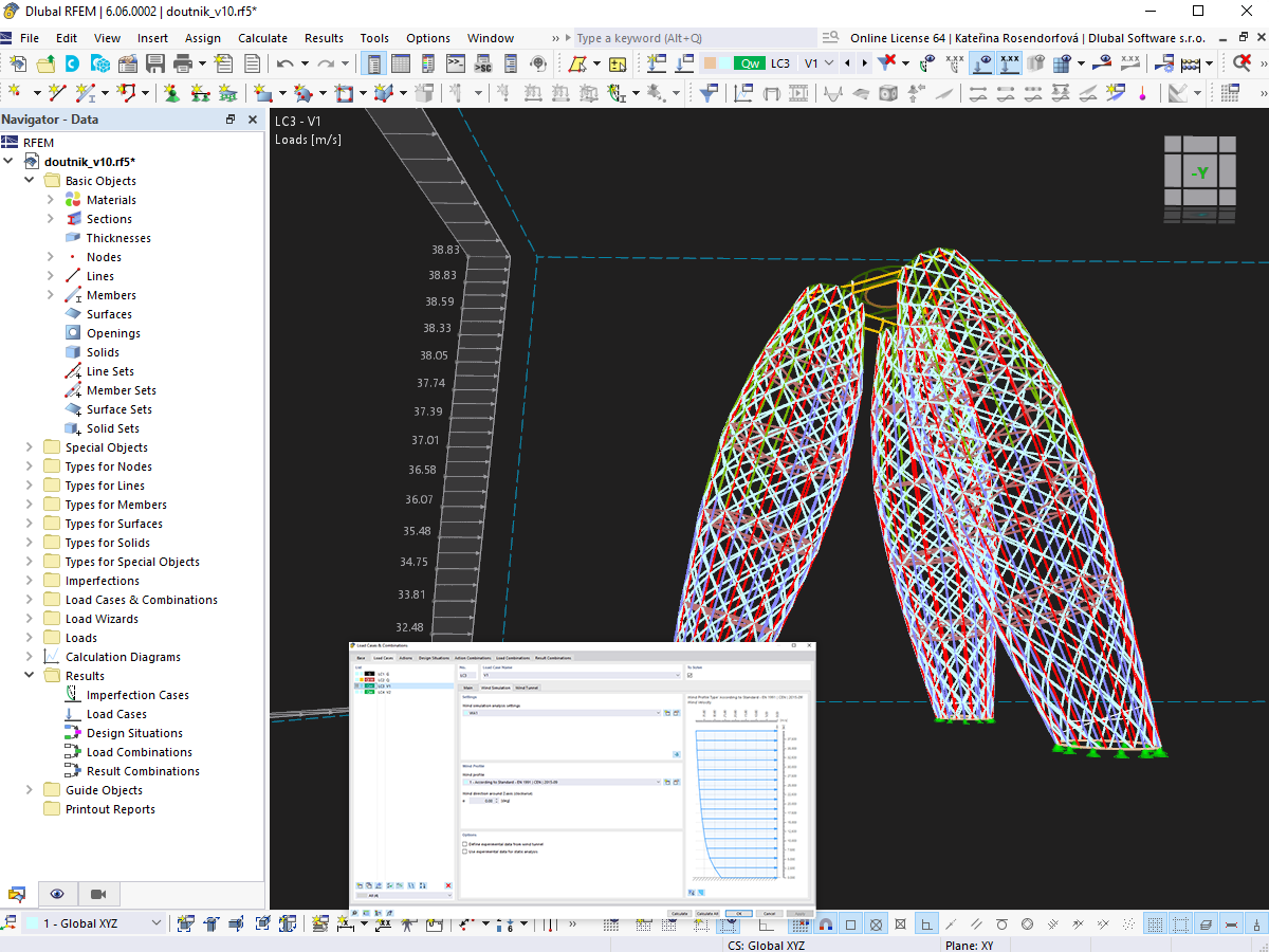 Struttura a torre con generazione del carico del vento in RFEM 6