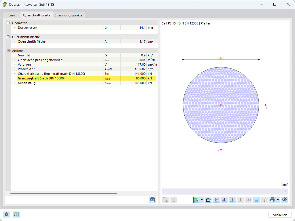 KB 001880 | Dimensionamento di strutture a corda in RFEM 6 e RSTAB 9