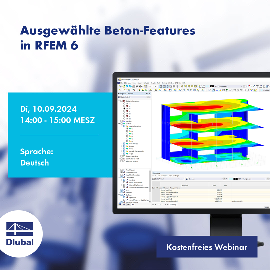 Caratteristiche del calcestruzzo selezionate\n in RFEM 6