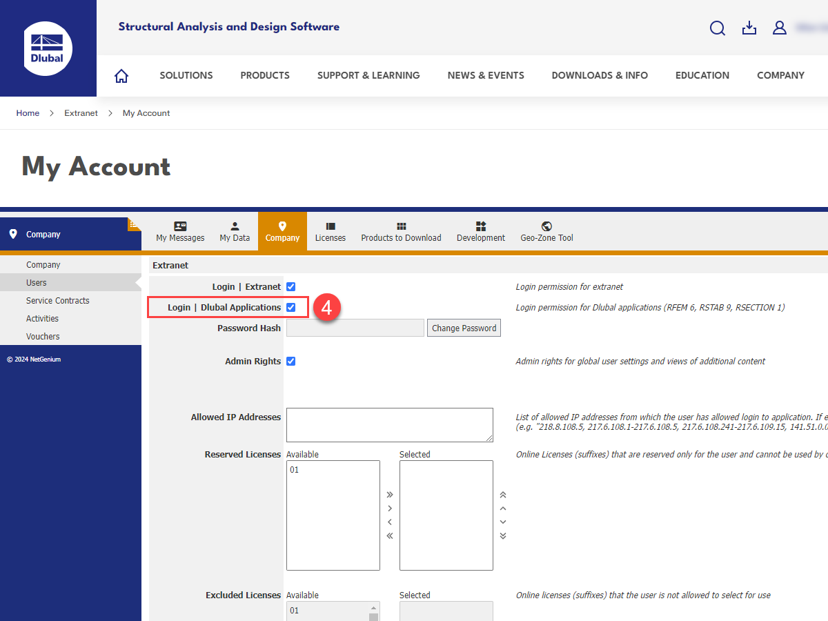 FAQ 005568 | Vorrei utilizzare il mio account per RFEM 6/RSTAB 9, ma a quanto pare non è consentito.