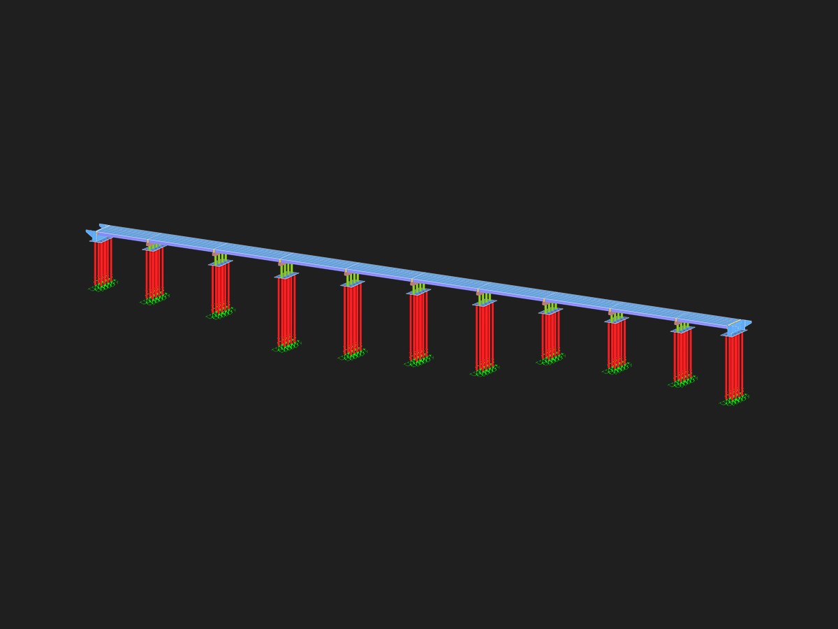 Modello di ponte dopo la precompressione