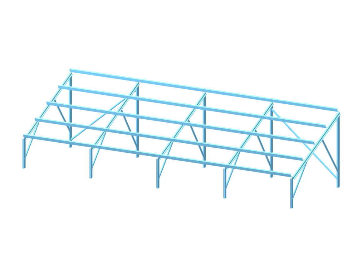 Supporto metallico per pannelli fotovoltaici in RFEM 6