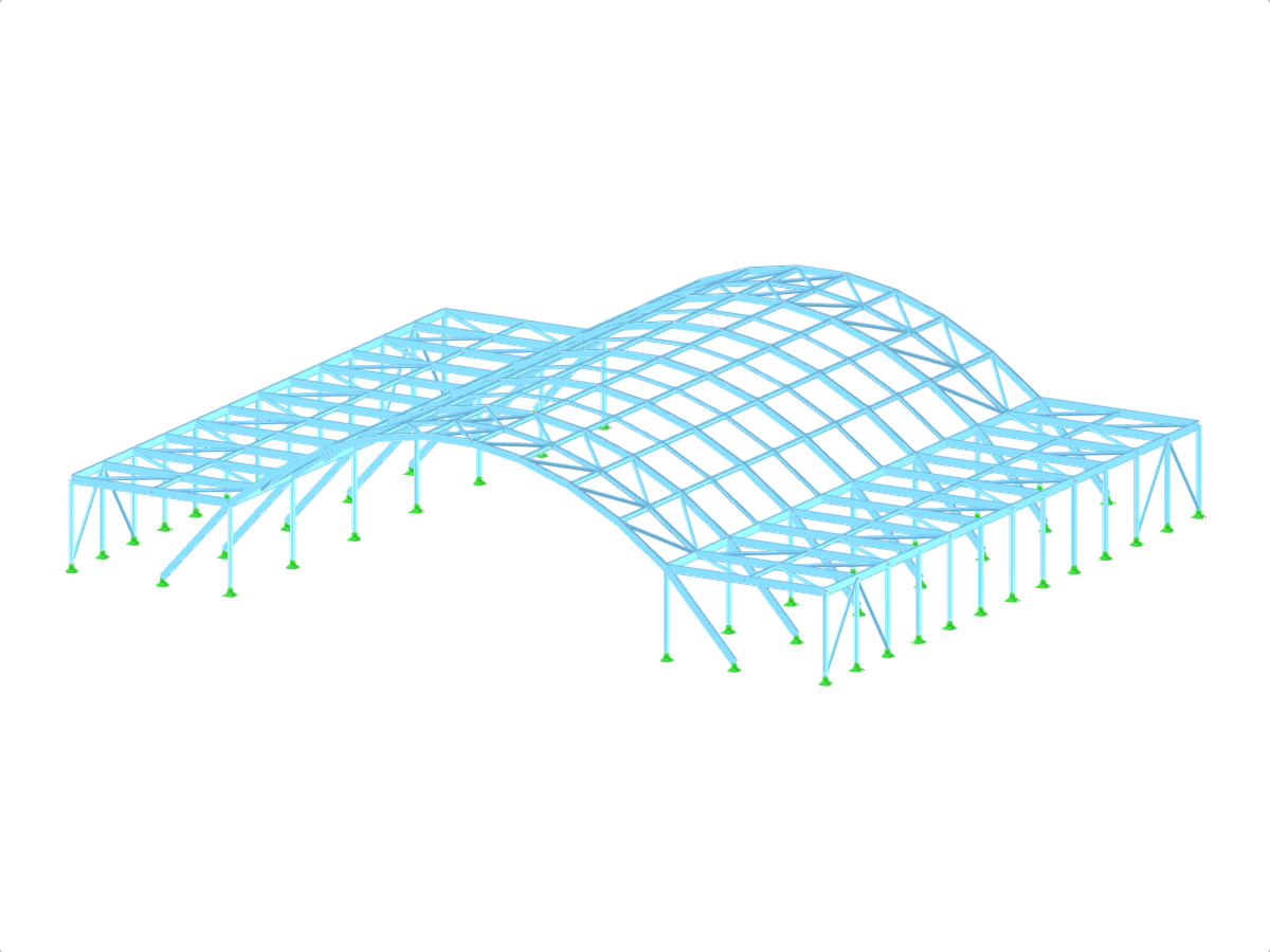 GT 000494 | Progettazione strutturale della struttura dell'hangar Struttura ad arco