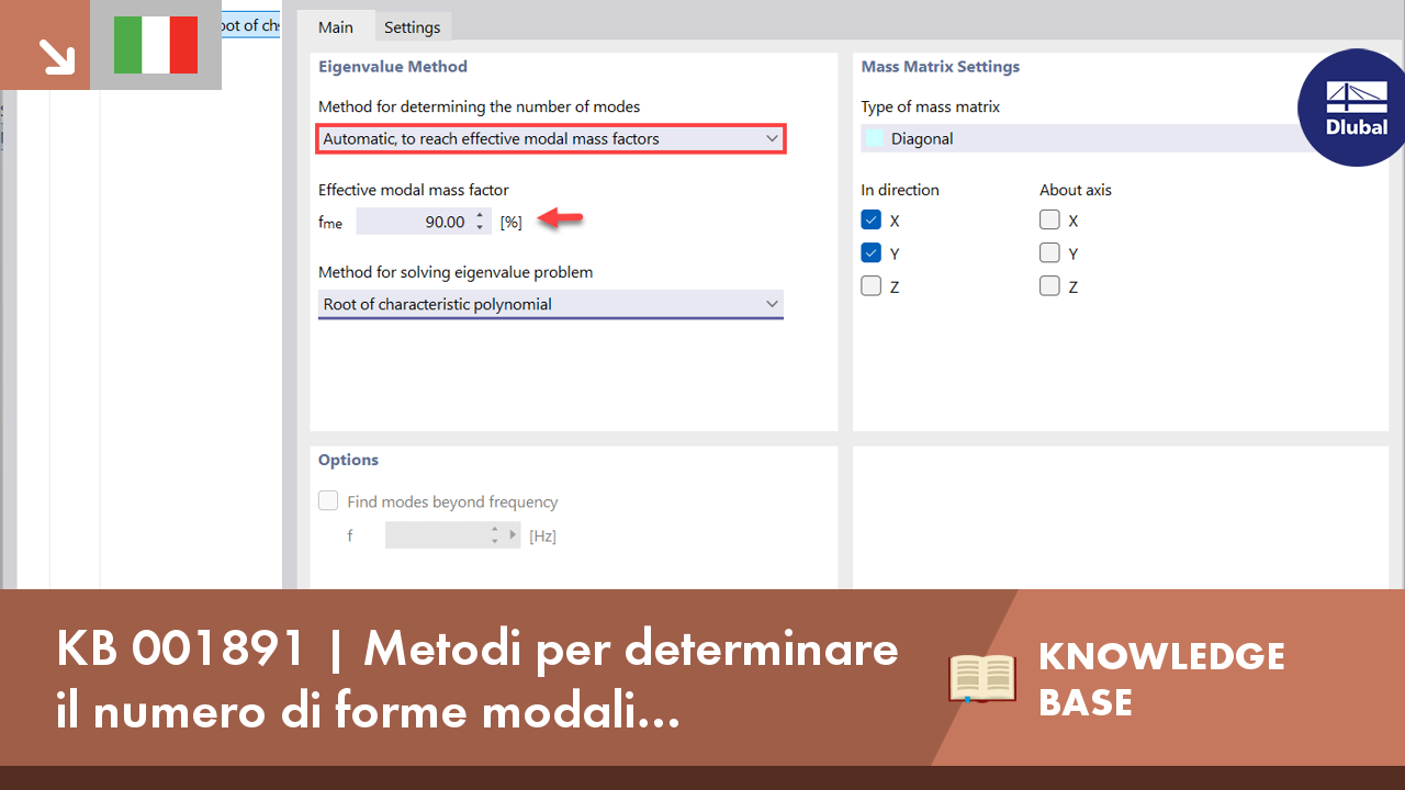 KB 001891 | Metodi per la determinazione del numero di forme modali nell'add-on Analisi modale KNOWLEDGE BASE