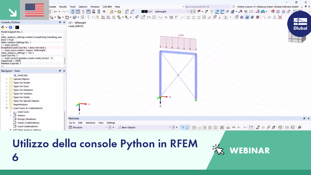 VG 005034 | WEBINAR | Utilizzo della console Python in RFEM 6