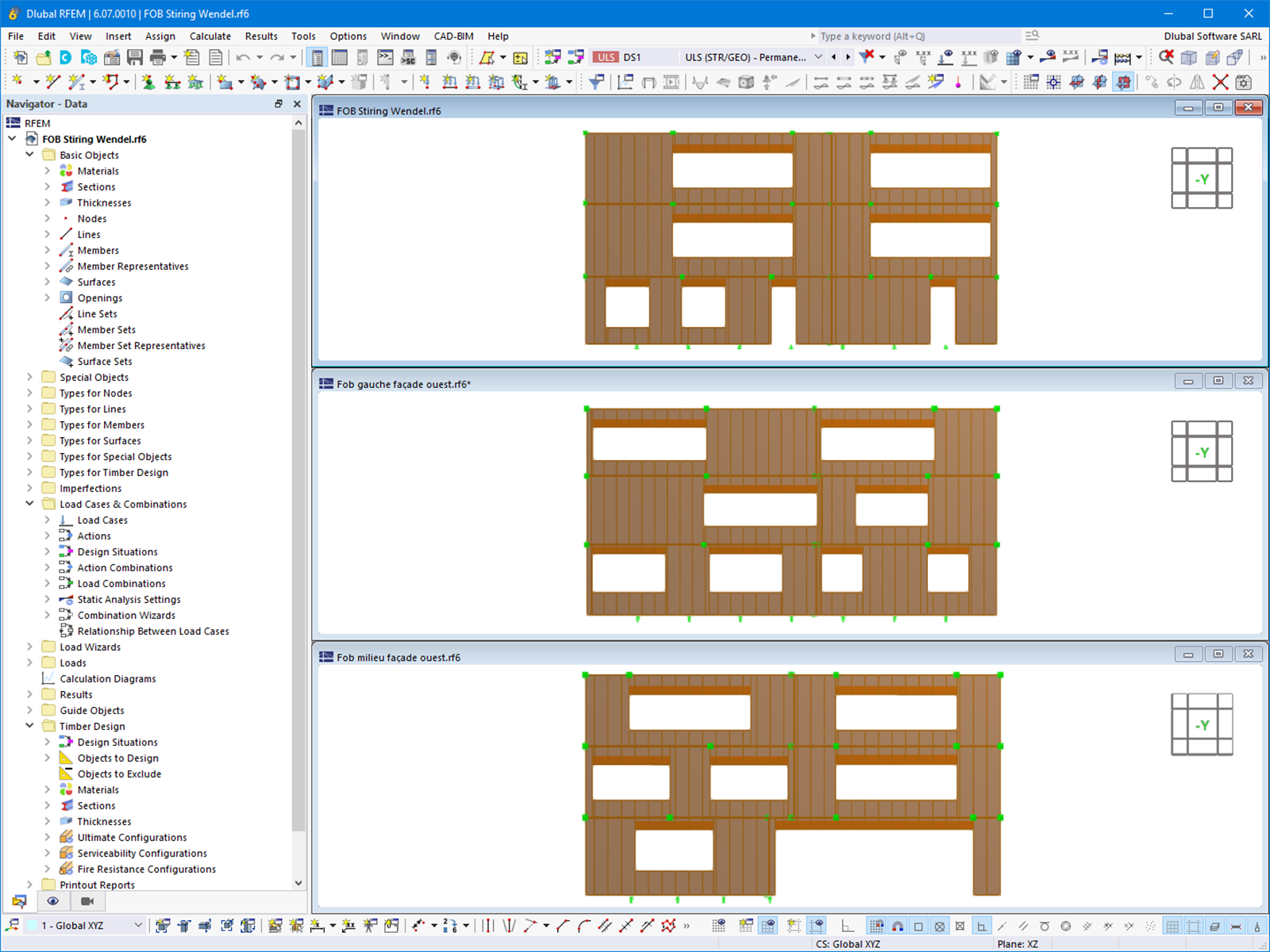 Facciata in legno della scuola in RFEM