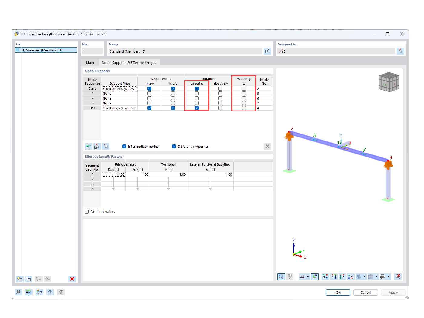 KB 001911 | Analisi torsionale secondo AISC DG 9 con add-on 7 DOF