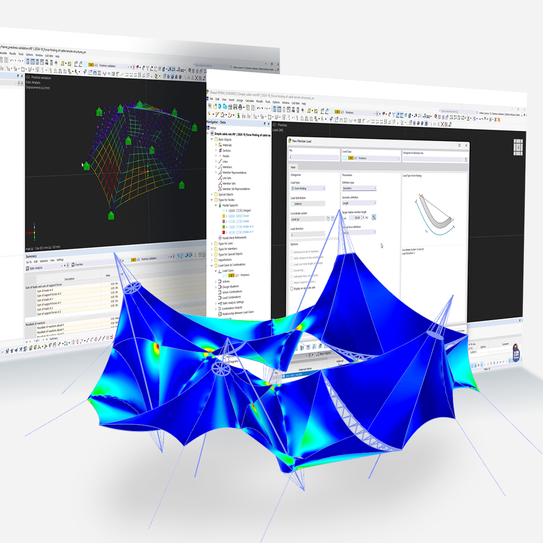 Webinar Registrato | Ricerca Forze delle Strutture Tensili in Cavi in RFEM 6