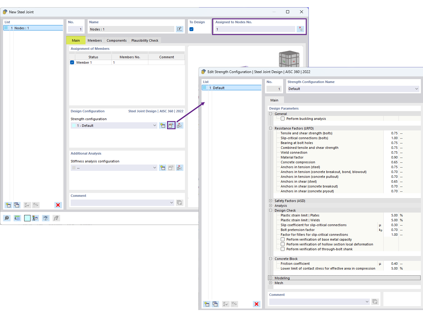 KB 001916 | Progettazione della piastra di base AISC in RFEM 6