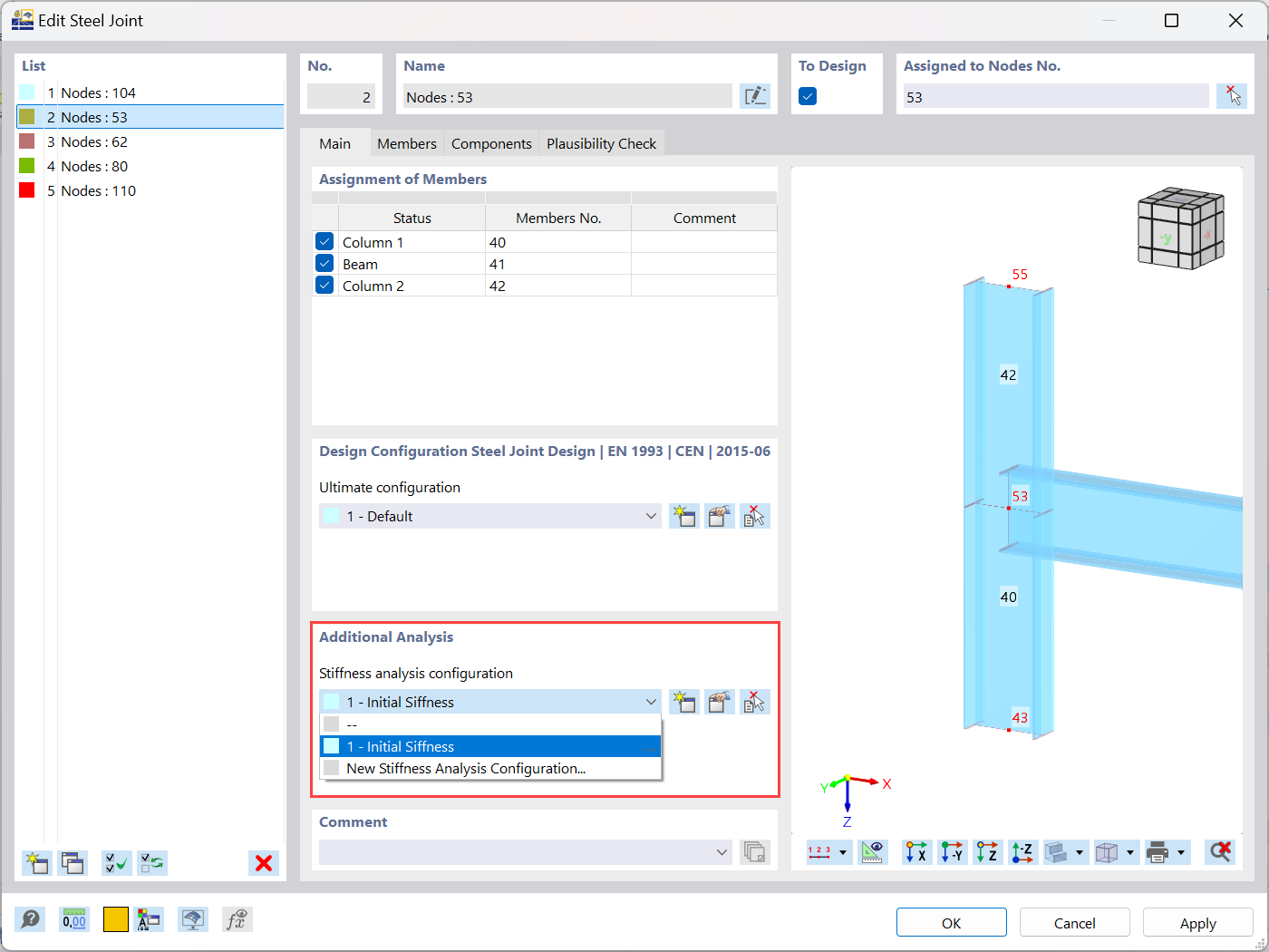 Analisi della rigidità delle giunzioni in acciaio con soluzioni software Dlubal.