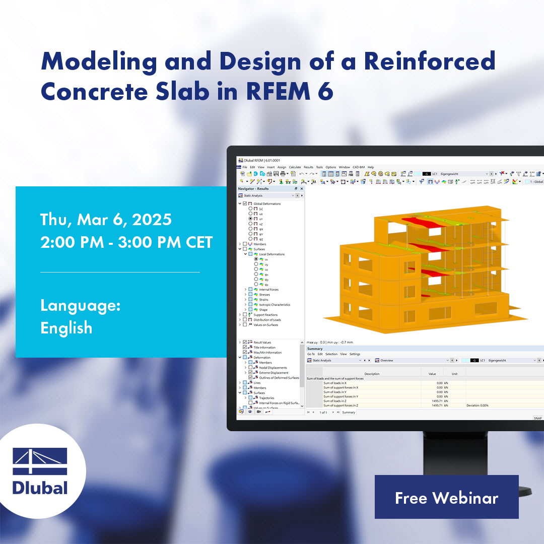 Modeling and Design of a Reinforced Concrete Slab in RFEM 6