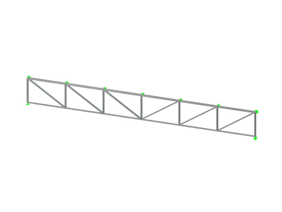 Modell 005512 | Analyse eines Fachwerkbinder aus Stahl