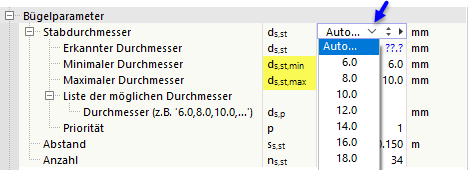 Determinazione automatica dei diametri delle barre