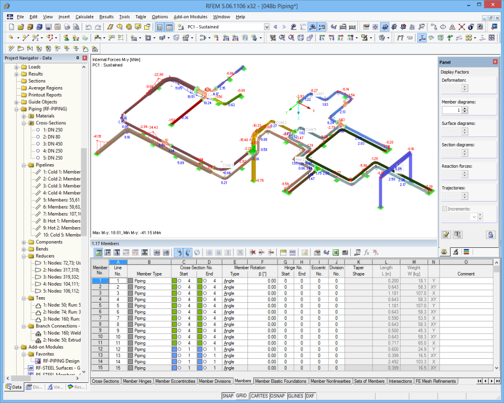 System rurociagów w RFEM