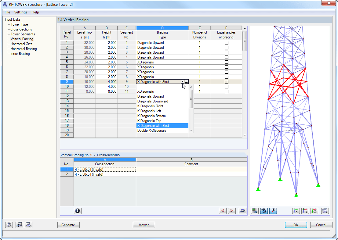 1.4 Pionowe stężenia