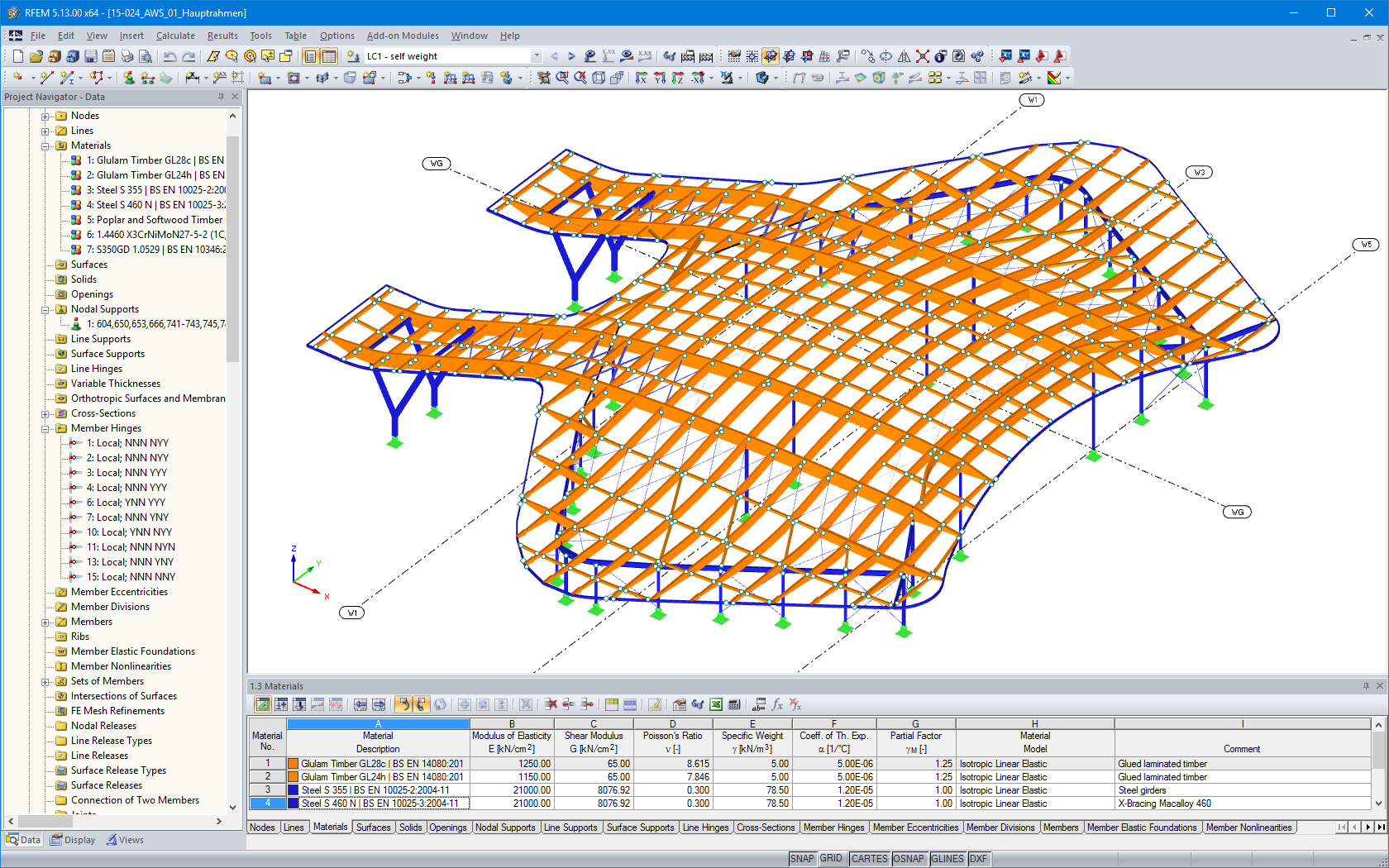 Model 3D konstrukcji wsporczej Crossrail Station Abbey Wood w RFEM (© enartec - engineering + architecture)